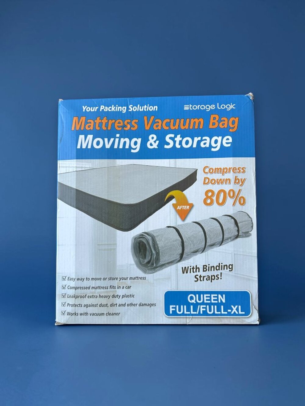 Queen/Full/Full-XL Foam Mattress Vacuum Bag for Moving, Vacuum Seal Mattress Bag